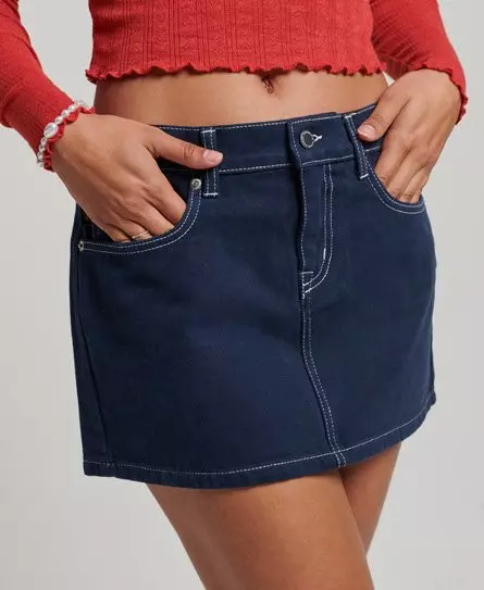 Superdry Women's Workwear Mini Skirt Navy / Dress Blue - 