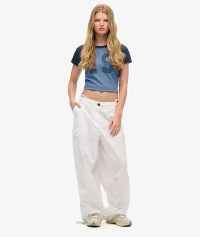 Superdry & Co Women's Baggy Parachute Pants White / Optic - 