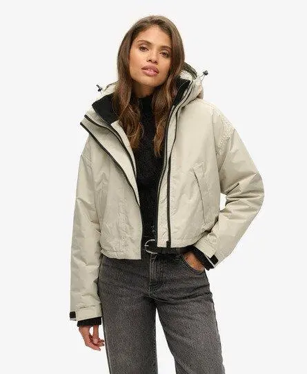 Superdry Women's Sd-windcheater Jacket Grey / Willow Grey Grid - 