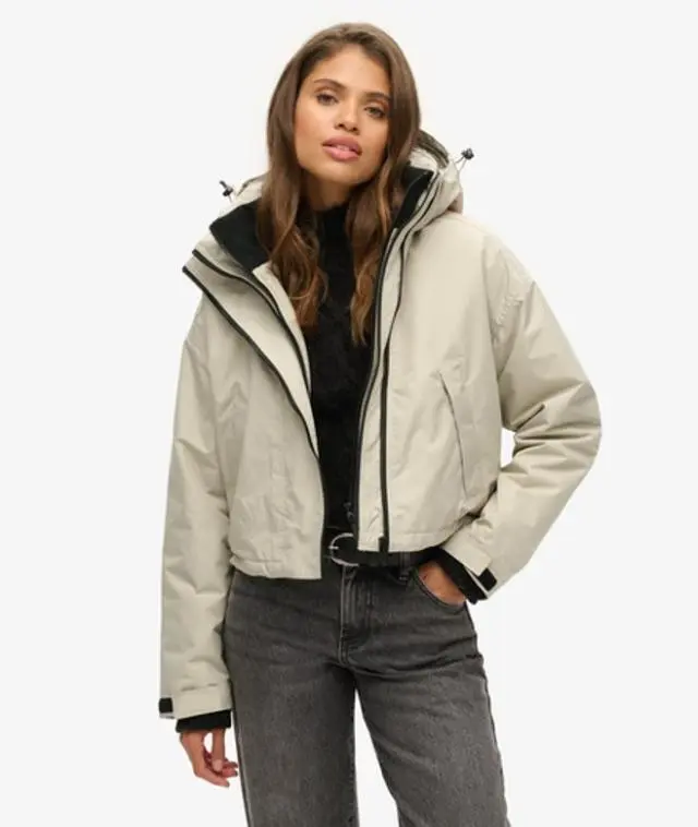 Superdry Women's Sd-windcheater Jacket Grey / Willow Grey Grid - 