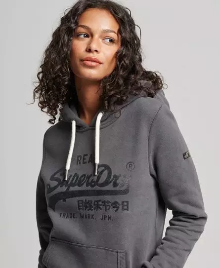 Superdry Women's Embellished Hoodie Dark Grey / Charcoal - 