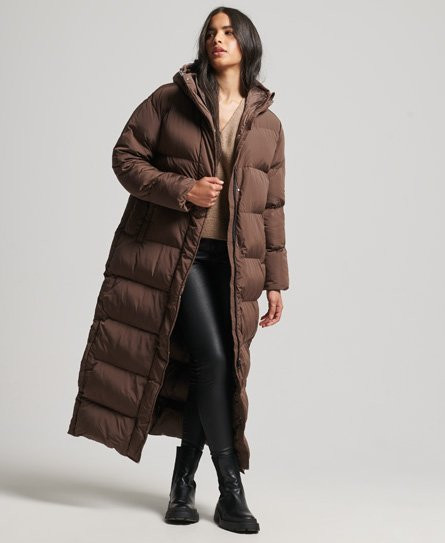 Hooded maxi puffer coat 2025
