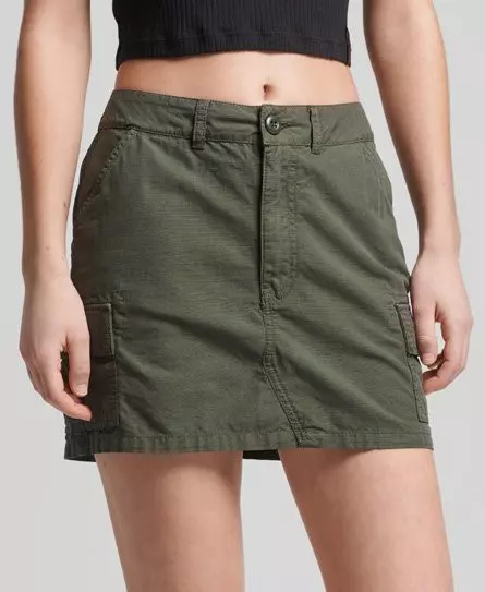 Superdry Women's Vintage Utility Mini Skirt Khaki / Dark Moss - 