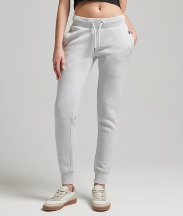 Superdry Women's Organic Cotton Vintage Logo Embroidered Joggers Light Grey / Glacier Grey Marl - 