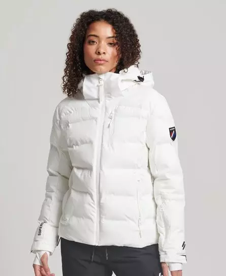 Superdry Women's Sport Motion Pro Puffer Jacket White / Optic - 