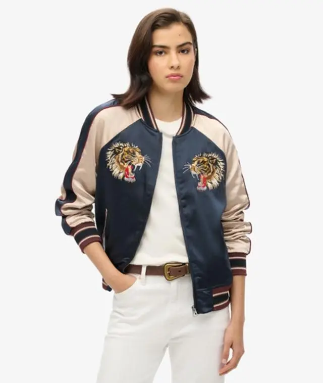 Superdry Women's Vintage Embroidered Sukajan Jacket Navy / Eclipse Navy - 