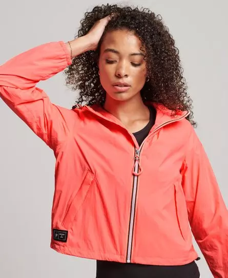 Superdry Women's Code Standard Logo Lightweight Jacket Cream / Pastelline Coral Grid - 