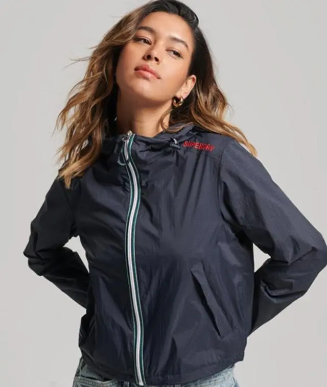 Superdry Women's Code Standard Logo Lightweight Jacket Navy / Eclipse Navy Grid - 