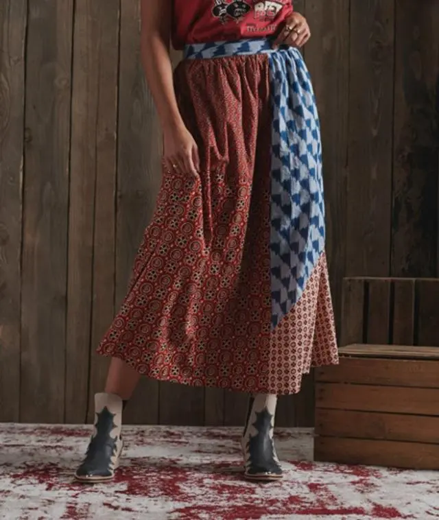Superdry Women's Printed Midi Skirt Blue / Multi Print - 