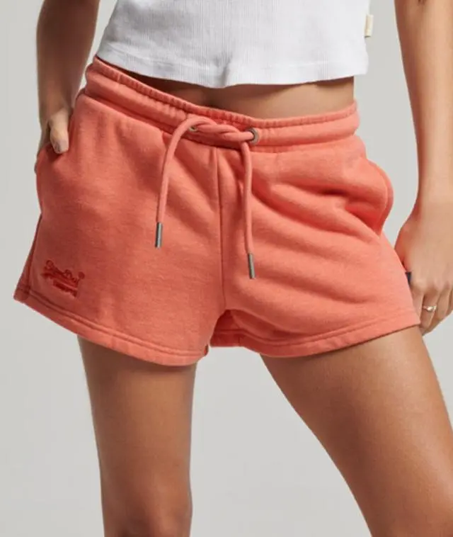 Superdry Women's Vintage Logo Embroidered Jersey Shorts Coral / LA Coral Marl -
