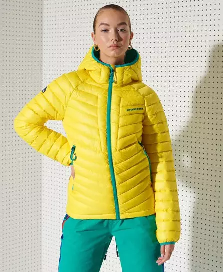 Superdry Women's Sport Alpine Padded Mid Layer Jacket Yellow / Blazing Yellow - 