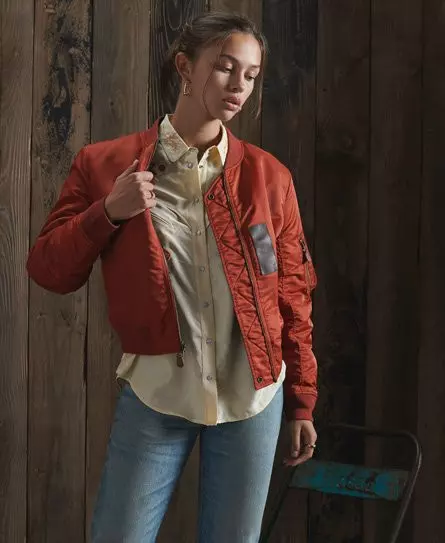 Superdry Women's Dry Reversible Jacket Red / Rust/Navy - 