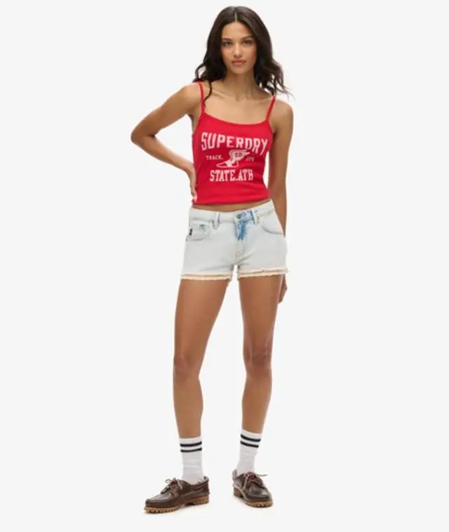 Superdry & Co Women's Denim Hot Shorts Light Blue / Pale Icy Blue - 