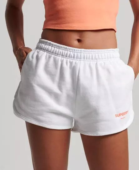 Superdry Women's Core Sport Sweat Shorts White / Optic - 
