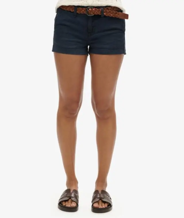 Superdry Women's Chino Hot Shorts Navy / Eclipse Navy - 