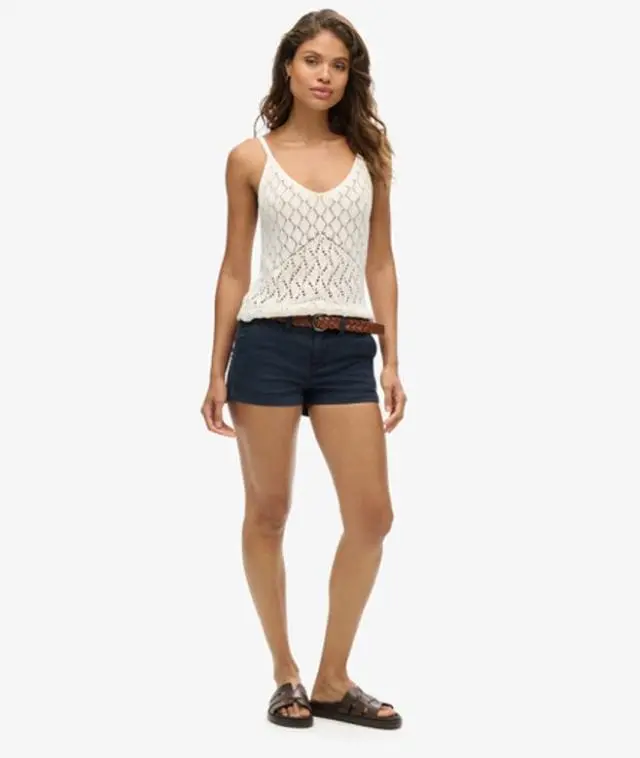 Superdry Women's Chino Hot Shorts Navy / Eclipse Navy - 