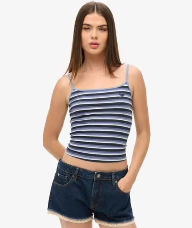 Superdry Women's Denim Hot Shorts Dark Blue / Van Dyke Mid Used - 