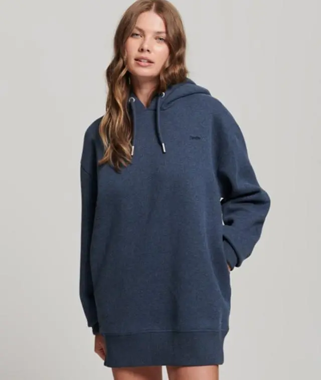 Superdry Women's Organic Cotton Embroidered Logo Sweat Dress Navy / Vintage Navy Marl - 