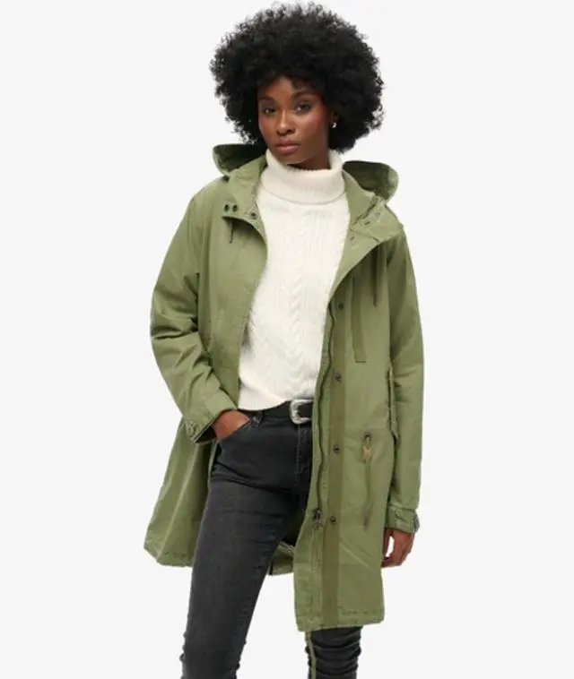 Superdry & Co Women's Fully Lined Vintage Field Parka, Green, 