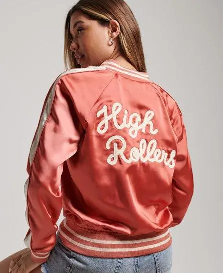 Superdry Women's Roller Derby Jacket Cream / Coral Peach - 