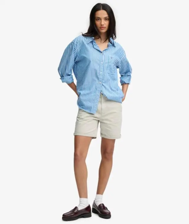 Superdry Women's Chino Shorts Grey / Rainy Day Grey -