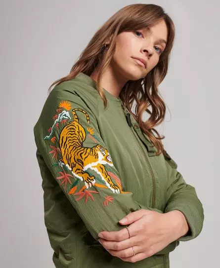Superdry Women's Vintage Military Suikajan Jacket Green / Olive Khaki - 