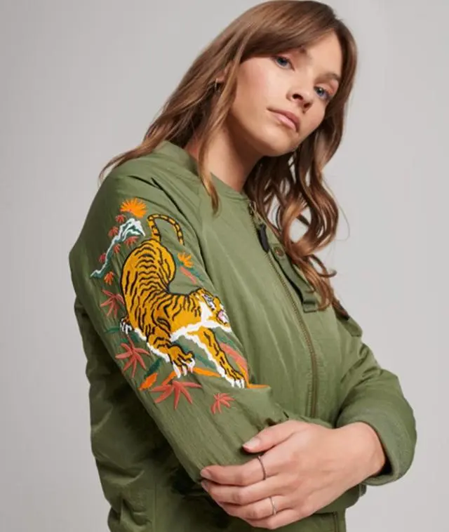Superdry Women's Vintage Military Suikajan Jacket Green / Olive Khaki - 
