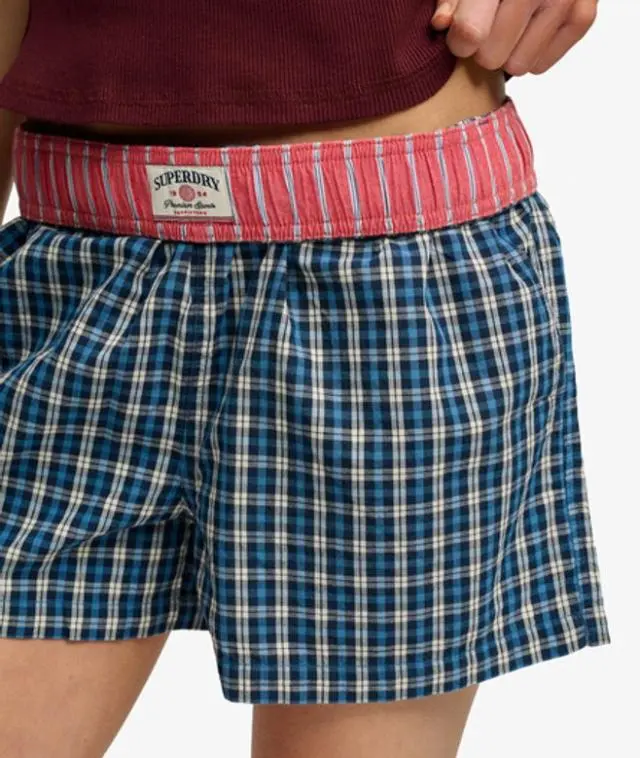 Superdry & Co Women's Mini Check Cotton Shorts Navy / Quays Navy Check - 