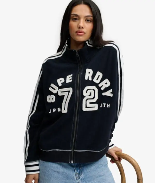 Superdry & Co Women's Cult Applique Loose Track Top Navy / Eclipse Navy/off White - 
