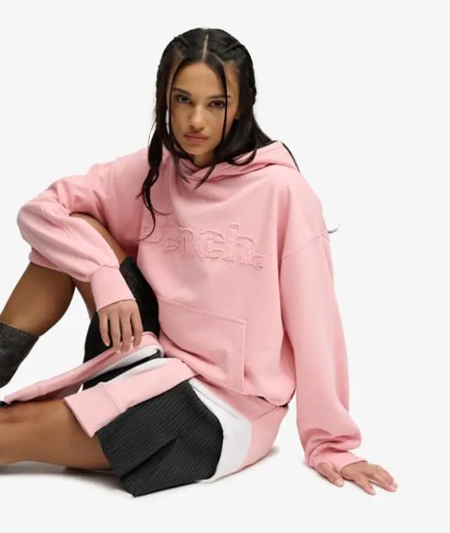 Bench x Superdry & Co Women's Bench Oversized Applique Hoodie Pink / Bench Pink - 