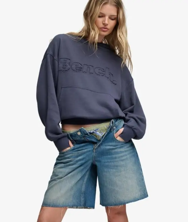 Bench x Superdry & Co Women's Bench Oversized Applique Hoodie Navy / Crt Navy -