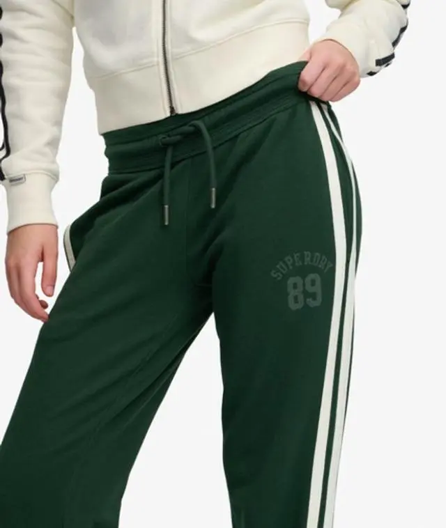 Superdry & Co Women's Athletic Essentials Stripe Flare Joggers Green / Enamel Green - 