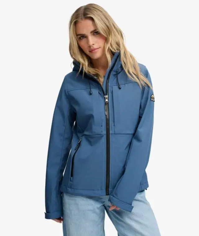 Superdry & Co Women's Hooded Classic Trekker Jacket Blue / Dry Slate Blue -