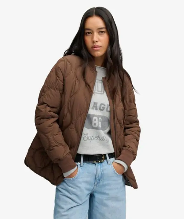 Superdry & Co Women's Short Onion Quilt Liner Jacket Brown / Kombucha Brown -