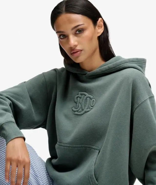 Superdry & Co Women's Monogram Hoodie Green / Drius Green - 