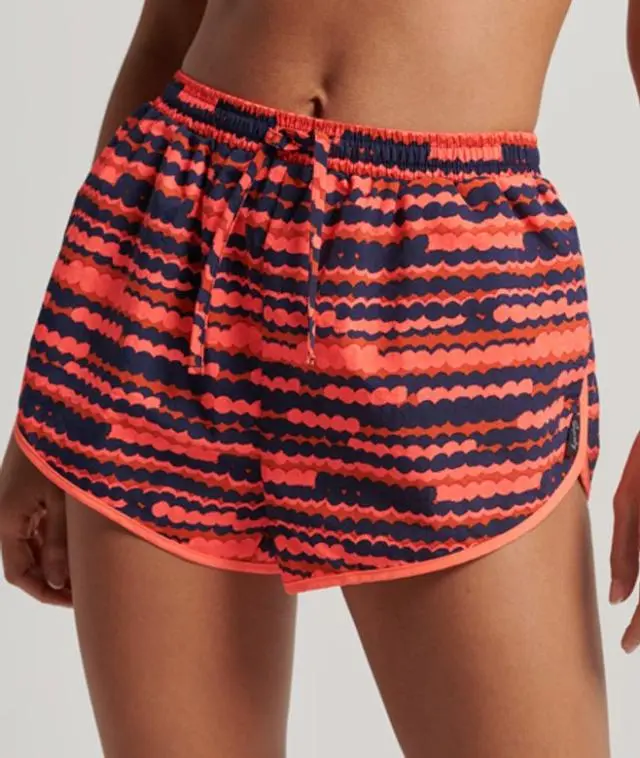 Superdry Women's Printed Beach Shorts Pink / Fluro Pink Pop - 