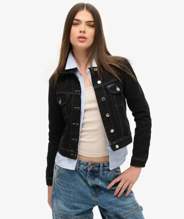 Superdry Women's Workwear Cropped Jacket Black - 