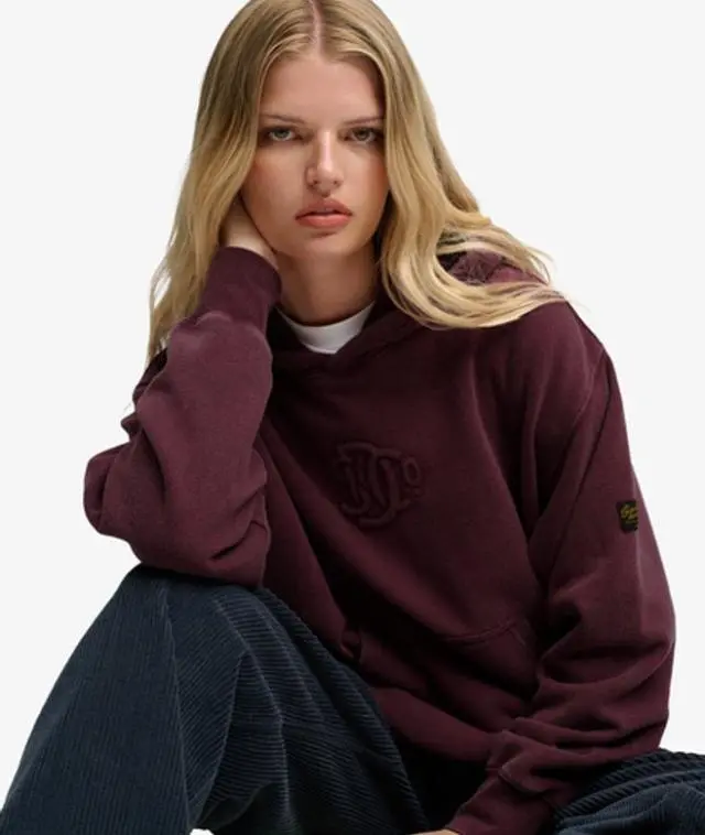 Superdry & Co Women's Monogram Hoodie Purple / Fig Purple - 