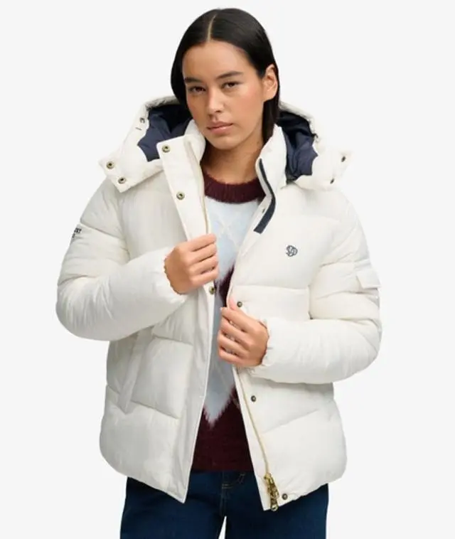 Superdry & Co Women's Premium Ripstop Puffer Jacket White / Off White - 