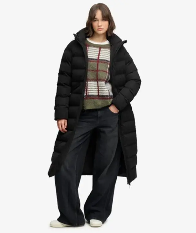 Superdry & Co Women's City Long Microfibre Jacket Black - 