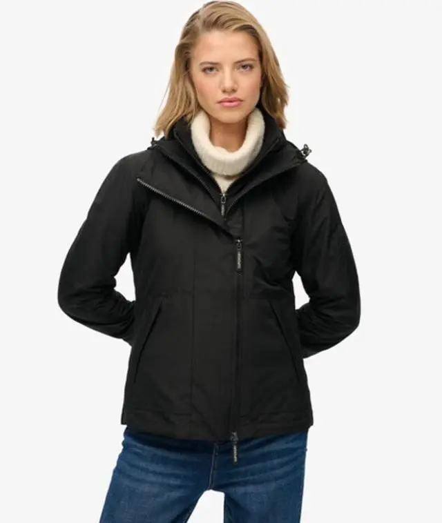 Superdry & Co Women's Hooded Mountain Windbreaker Jacket Black / Meteorite Black - 