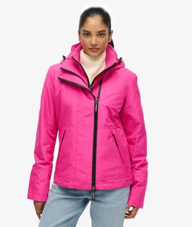 Superdry & Co Women's Hooded Mountain Windbreaker Jacket Pink / Hyper Magenta Pink - 