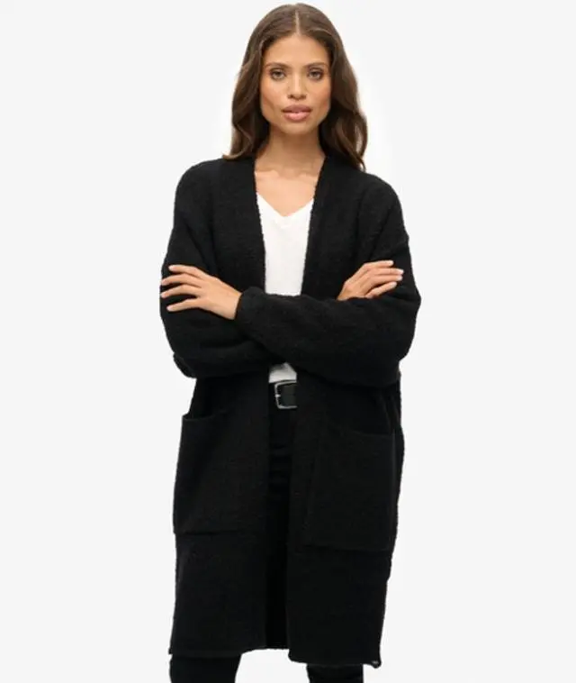 Superdry & Co Women's Slouchy Boyfriend Cardigan Black / Black Twist - 