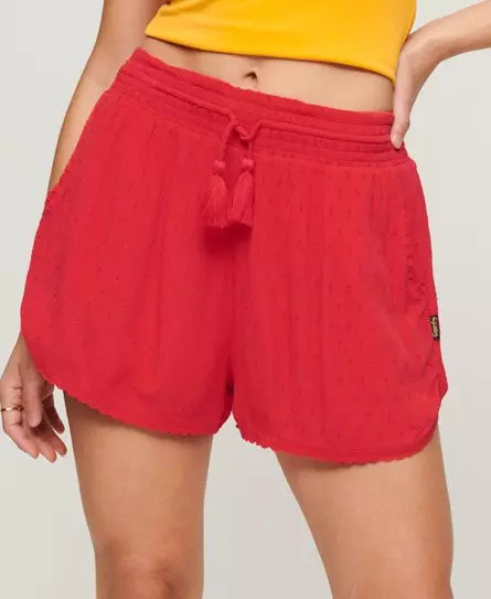 Superdry Women's Vintage Beach Shorts Red / Drop Kick Red - 