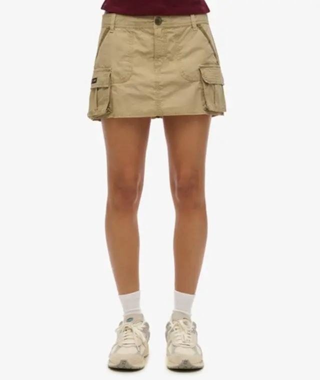 Superdry & Co Women's Utility Parachute Skirt Brown / Stone Wash Taupe Brown - 
