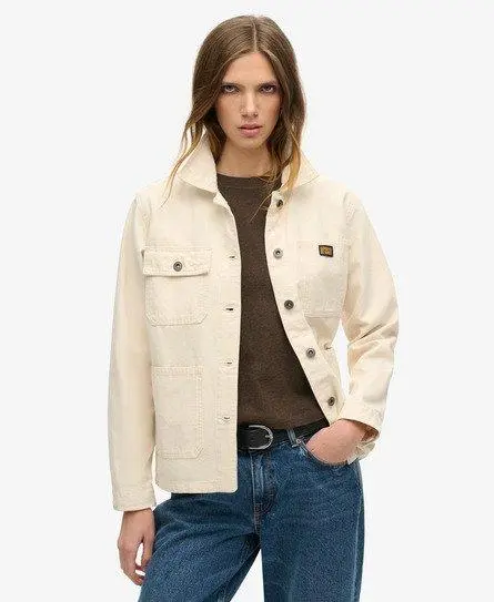 Superdry Women's Organic Cotton Vintage Chore Jacket Cream / Oatmeal - 