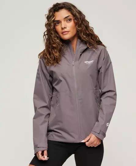 Superdry Women's Sport Waterproof Jacket Grey / Rock Dark Grey - 