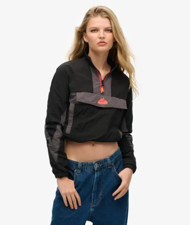 Superdry Women's Colourblock Track Overhead Jacket Black - 