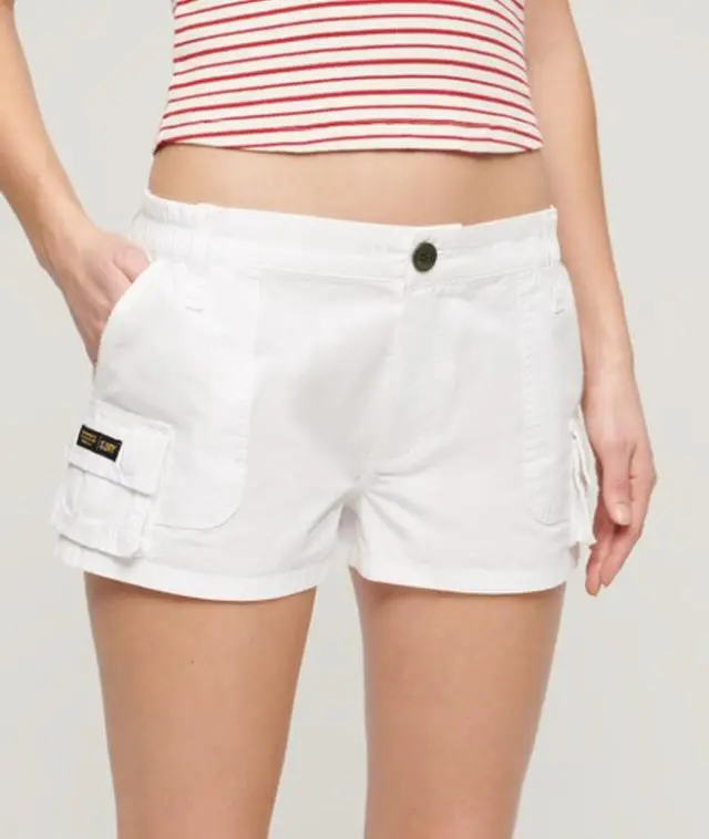 Superdry & Co Women's Utility Cargo Shorts White / Optic - 