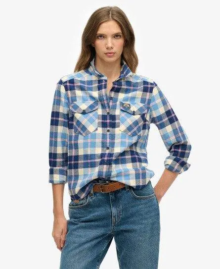 Superdry Women's Lumberjack Check Flannel Shirt Blue / Classic Blue Check - 